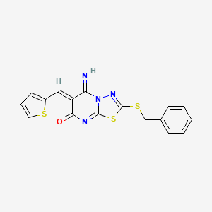 2-(benzylthio)-5-imino-6-(2-thienylmethylene)-5,6-dihydro-7H-[1,3,4]thiadiazolo[3,2-a]pyrimidin-7-one