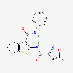 molecular formula C19H17N3O3S B4645785 N-[3-(anilinocarbonyl)-5,6-dihydro-4H-cyclopenta[b]thien-2-yl]-5-methyl-3-isoxazolecarboxamide 
