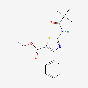 molecular formula C17H20N2O3S B4645791 ethyl 2-[(2,2-dimethylpropanoyl)amino]-4-phenyl-1,3-thiazole-5-carboxylate 