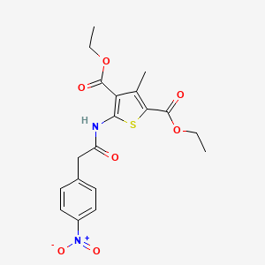 molecular formula C19H20N2O7S B4645792 diethyl 3-methyl-5-{[(4-nitrophenyl)acetyl]amino}-2,4-thiophenedicarboxylate 