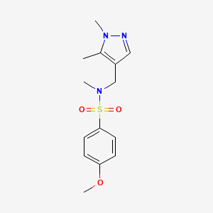 molecular formula C14H19N3O3S B4645809 N-[(1,5-dimethyl-1H-pyrazol-4-yl)methyl]-4-methoxy-N-methylbenzenesulfonamide 