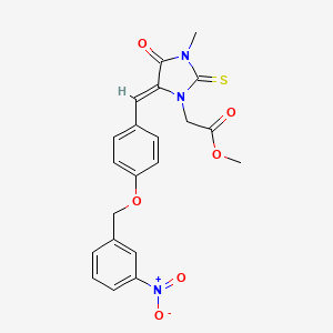 methyl (3-methyl-5-{4-[(3-nitrobenzyl)oxy]benzylidene}-4-oxo-2-thioxo-1-imidazolidinyl)acetate