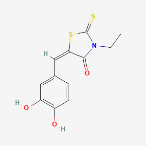 molecular formula C12H11NO3S2 B4645833 5-(3,4-dihydroxybenzylidene)-3-ethyl-2-thioxo-1,3-thiazolidin-4-one 