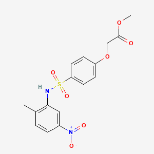 molecular formula C16H16N2O7S B4645852 methyl (4-{[(2-methyl-5-nitrophenyl)amino]sulfonyl}phenoxy)acetate 