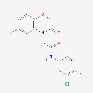 molecular formula C18H17ClN2O3 B4645883 N-(3-chloro-4-methylphenyl)-2-(6-methyl-3-oxo-2,3-dihydro-4H-1,4-benzoxazin-4-yl)acetamide 