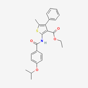 molecular formula C24H25NO4S B4645906 ethyl 2-[(4-isopropoxybenzoyl)amino]-5-methyl-4-phenyl-3-thiophenecarboxylate 