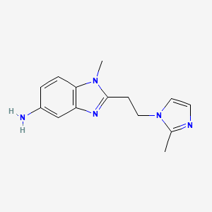 molecular formula C14H17N5 B4645910 1-methyl-2-[2-(2-methyl-1H-imidazol-1-yl)ethyl]-1H-benzimidazol-5-amine 
