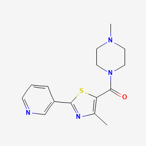 molecular formula C15H18N4OS B4645945 1-methyl-4-{[4-methyl-2-(3-pyridinyl)-1,3-thiazol-5-yl]carbonyl}piperazine 