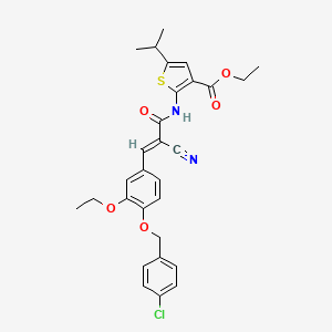 molecular formula C29H29ClN2O5S B4645972 ethyl 2-[(3-{4-[(4-chlorobenzyl)oxy]-3-ethoxyphenyl}-2-cyanoacryloyl)amino]-5-isopropyl-3-thiophenecarboxylate 