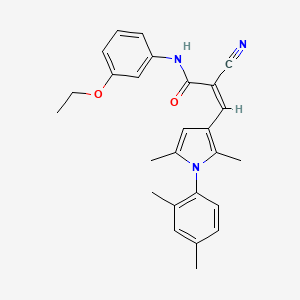 molecular formula C26H27N3O2 B4645975 2-cyano-3-[1-(2,4-dimethylphenyl)-2,5-dimethyl-1H-pyrrol-3-yl]-N-(3-ethoxyphenyl)acrylamide 