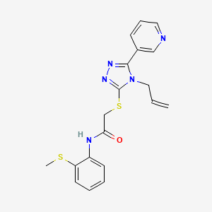 molecular formula C19H19N5OS2 B4645982 2-{[4-allyl-5-(3-pyridinyl)-4H-1,2,4-triazol-3-yl]thio}-N-[2-(methylthio)phenyl]acetamide 