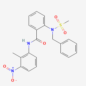 molecular formula C22H21N3O5S B4645996 2-[benzyl(methylsulfonyl)amino]-N-(2-methyl-3-nitrophenyl)benzamide 