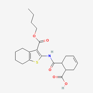 molecular formula C21H27NO5S B4646008 6-({[3-(butoxycarbonyl)-4,5,6,7-tetrahydro-1-benzothien-2-yl]amino}carbonyl)-3-cyclohexene-1-carboxylic acid 