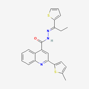 molecular formula C22H19N3OS2 B4646021 2-(5-methyl-2-thienyl)-N'-[1-(2-thienyl)propylidene]-4-quinolinecarbohydrazide 
