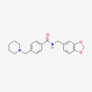 N-(1,3-benzodioxol-5-ylmethyl)-4-(1-piperidinylmethyl)benzamide