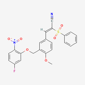 molecular formula C23H17FN2O6S B4646064 3-{3-[(5-fluoro-2-nitrophenoxy)methyl]-4-methoxyphenyl}-2-(phenylsulfonyl)acrylonitrile 