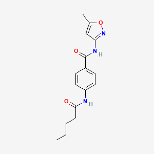 molecular formula C16H19N3O3 B4646072 N-(5-methyl-3-isoxazolyl)-4-(pentanoylamino)benzamide 