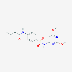 molecular formula C16H20N4O5S B464609 N-[4-[(2,6-二甲氧基-4-嘧啶基)磺酰胺基]苯基]丁酰胺 CAS No. 328027-03-8