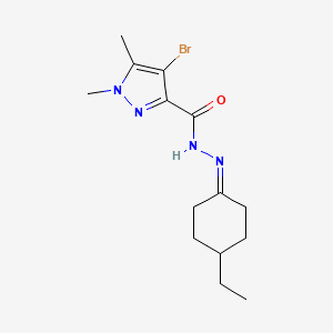 4-bromo-N'-(4-ethylcyclohexylidene)-1,5-dimethyl-1H-pyrazole-3-carbohydrazide