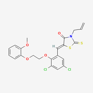 molecular formula C22H19Cl2NO4S2 B4646109 3-allyl-5-{3,5-dichloro-2-[2-(2-methoxyphenoxy)ethoxy]benzylidene}-2-thioxo-1,3-thiazolidin-4-one 