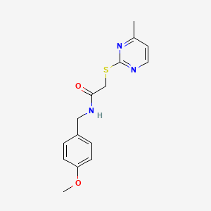 molecular formula C15H17N3O2S B4646127 N-(4-methoxybenzyl)-2-[(4-methyl-2-pyrimidinyl)thio]acetamide 