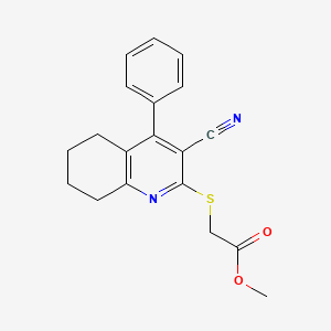 molecular formula C19H18N2O2S B4646130 methyl [(3-cyano-4-phenyl-5,6,7,8-tetrahydro-2-quinolinyl)thio]acetate 