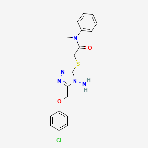 molecular formula C18H18ClN5O2S B4646138 2-({4-amino-5-[(4-chlorophenoxy)methyl]-4H-1,2,4-triazol-3-yl}thio)-N-methyl-N-phenylacetamide 