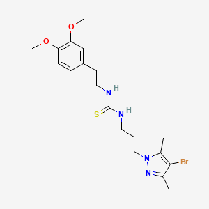 molecular formula C19H27BrN4O2S B4646152 N-[3-(4-bromo-3,5-dimethyl-1H-pyrazol-1-yl)propyl]-N'-[2-(3,4-dimethoxyphenyl)ethyl]thiourea 