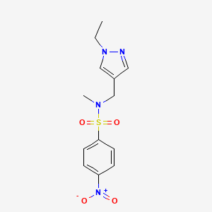 molecular formula C13H16N4O4S B4646159 N-[(1-ethyl-1H-pyrazol-4-yl)methyl]-N-methyl-4-nitrobenzenesulfonamide 
