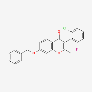 molecular formula C23H16ClFO3 B4646167 7-(benzyloxy)-3-(2-chloro-6-fluorophenyl)-2-methyl-4H-chromen-4-one 