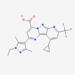 10-cyclopropyl-2-(1-ethyl-3,5-dimethyl-1H-pyrazol-4-yl)-8-(trifluoromethyl)pyrido[2',3':3,4]pyrazolo[1,5-a]pyrimidine-4-carboxylic acid