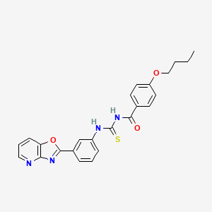 molecular formula C24H22N4O3S B4646174 4-butoxy-N-{[(3-[1,3]oxazolo[4,5-b]pyridin-2-ylphenyl)amino]carbonothioyl}benzamide 