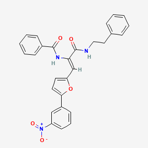 molecular formula C28H23N3O5 B4646182 N-(2-[5-(3-nitrophenyl)-2-furyl]-1-{[(2-phenylethyl)amino]carbonyl}vinyl)benzamide 