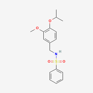 molecular formula C17H21NO4S B4646214 N-(4-isopropoxy-3-methoxybenzyl)benzenesulfonamide 