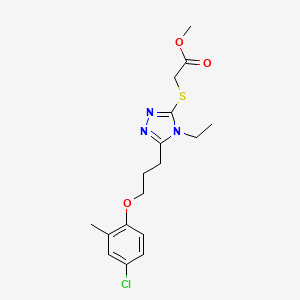 molecular formula C17H22ClN3O3S B4646222 methyl ({5-[3-(4-chloro-2-methylphenoxy)propyl]-4-ethyl-4H-1,2,4-triazol-3-yl}thio)acetate 