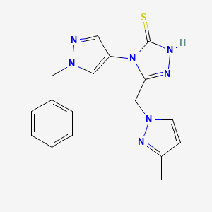 4-[1-(4-methylbenzyl)-1H-pyrazol-4-yl]-5-[(3-methyl-1H-pyrazol-1-yl)methyl]-4H-1,2,4-triazole-3-thiol