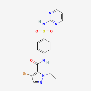molecular formula C16H15BrN6O3S B4646259 4-bromo-1-ethyl-N-{4-[(2-pyrimidinylamino)sulfonyl]phenyl}-1H-pyrazole-5-carboxamide 
