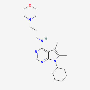 molecular formula C21H33N5O B4646281 7-cyclohexyl-5,6-dimethyl-N-[3-(4-morpholinyl)propyl]-7H-pyrrolo[2,3-d]pyrimidin-4-amine 