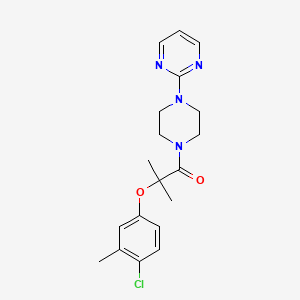 molecular formula C19H23ClN4O2 B4646293 2-{4-[2-(4-chloro-3-methylphenoxy)-2-methylpropanoyl]-1-piperazinyl}pyrimidine 