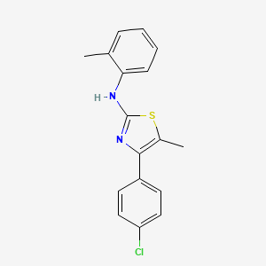molecular formula C17H15ClN2S B4646300 4-(4-chlorophenyl)-5-methyl-N-(2-methylphenyl)-1,3-thiazol-2-amine 