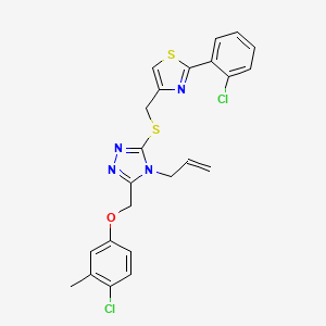 molecular formula C23H20Cl2N4OS2 B4646305 4-allyl-3-[(4-chloro-3-methylphenoxy)methyl]-5-({[2-(2-chlorophenyl)-1,3-thiazol-4-yl]methyl}thio)-4H-1,2,4-triazole 