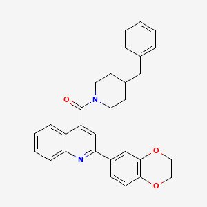 4-[(4-benzyl-1-piperidinyl)carbonyl]-2-(2,3-dihydro-1,4-benzodioxin-6-yl)quinoline