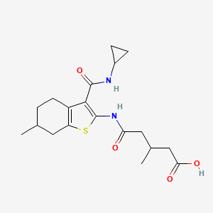 molecular formula C19H26N2O4S B4646323 5-({3-[(cyclopropylamino)carbonyl]-6-methyl-4,5,6,7-tetrahydro-1-benzothien-2-yl}amino)-3-methyl-5-oxopentanoic acid 