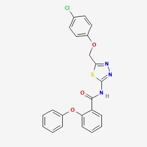 molecular formula C22H16ClN3O3S B4646326 N-{5-[(4-chlorophenoxy)methyl]-1,3,4-thiadiazol-2-yl}-2-phenoxybenzamide 