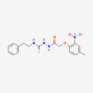 2-[(4-methyl-2-nitrophenoxy)acetyl]-N-(2-phenylethyl)hydrazinecarbothioamide