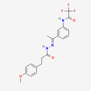 2,2,2-trifluoro-N-(3-{N-[3-(4-methoxyphenyl)propanoyl]ethanehydrazonoyl}phenyl)acetamide