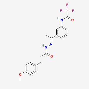 molecular formula C20H20F3N3O3 B4646348 2,2,2-trifluoro-N-(3-{N-[3-(4-methoxyphenyl)propanoyl]ethanehydrazonoyl}phenyl)acetamide 