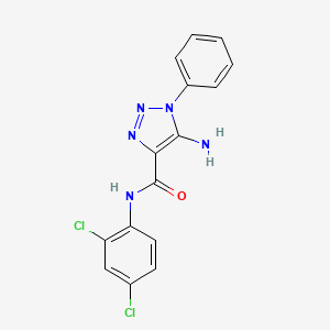 molecular formula C15H11Cl2N5O B4646360 5-amino-N-(2,4-dichlorophenyl)-1-phenyl-1H-1,2,3-triazole-4-carboxamide 