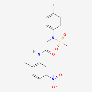 molecular formula C16H16IN3O5S B4646362 N~2~-(4-iodophenyl)-N~1~-(2-methyl-5-nitrophenyl)-N~2~-(methylsulfonyl)glycinamide 