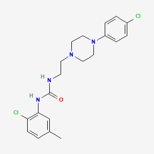 molecular formula C20H24Cl2N4O B4646380 N-(2-chloro-5-methylphenyl)-N'-{2-[4-(4-chlorophenyl)-1-piperazinyl]ethyl}urea 